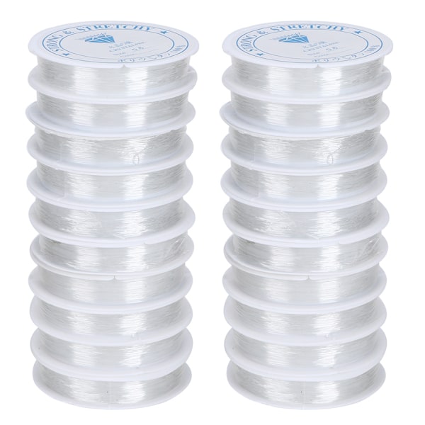 20 kpl Elastinen Naru Vahva Läpinäkyvä Silikonipihka 0,6 mm Venyvä Lanka DIY:lle