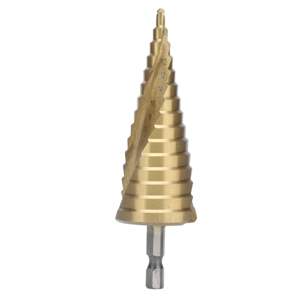 Trinbor Bit Hurtig Skift HSS Ti Belagt Spiralformet Rillende Hex Skaft Værktøj 15 Trin 4‑32mm