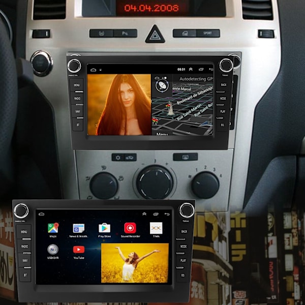 7 tommer GPS Navigation CARPLAY Multimedia Radio Videospiller til Android 11.0 Udskiftning til Opel Astra 2004‑2009 Sort 1G RAM 16G ROM