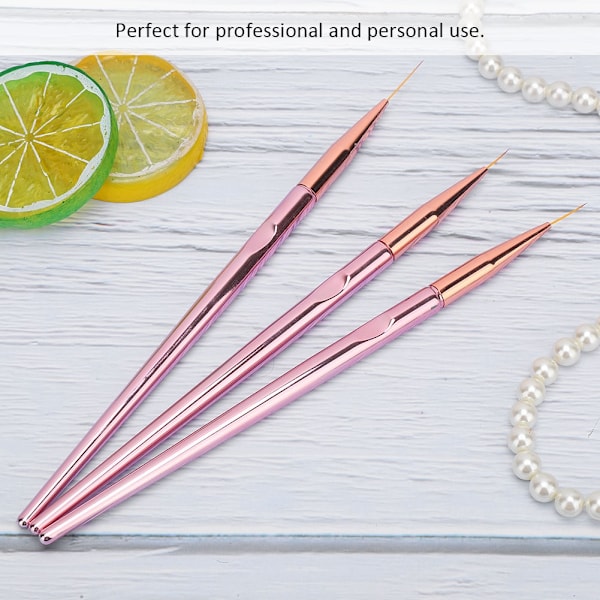 3pcs Nail Art Painting Pen Brush Drawing Lining UV Gel Pen Manicure Tool  (Liner Pen)