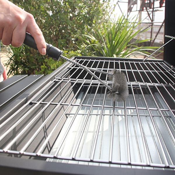 Hållbar Grillborste i Rostfritt Stål för Gas- och Kolgrillar, 3-Sidig Grillborstdesign för Matlagning Inomhus och Utomhus, Present till Grillare