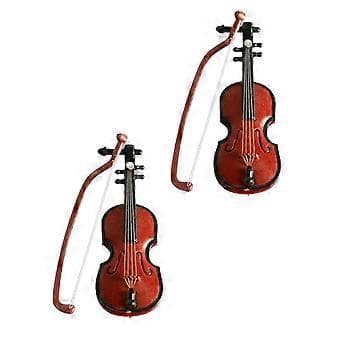 2 stk. Mini Violiner Dekor Mini Violiner Børnelegetøj Instrumentmodeller DIY Tilbehør