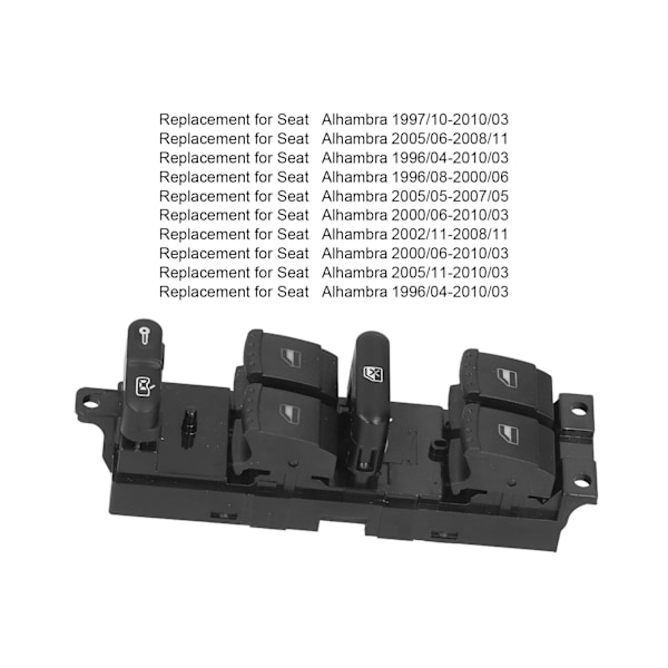 Strømbryter for vindusheis 7M3959857D 01C Erstatning for Seat Alhambra 1997/10‑2010/03