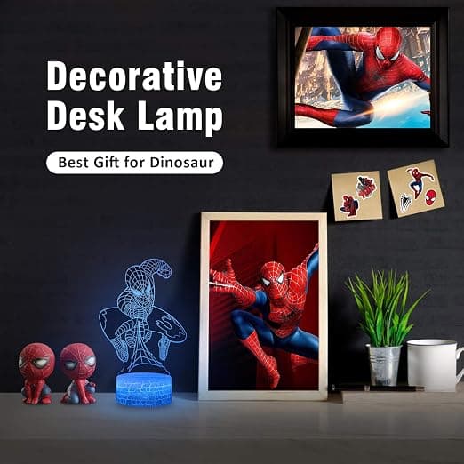 3D nattlys, Spider Man-leketøy for gutter, 16 farger Spider Man nattlys