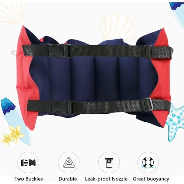 Uppblåsbar Simtränare, Ergonomisk Design Justerbart Flythjälpmedel för Icke-Simmare, Bekvämt Nackstöd och Högkvalitativ Uppblåsbar Nylon Sim