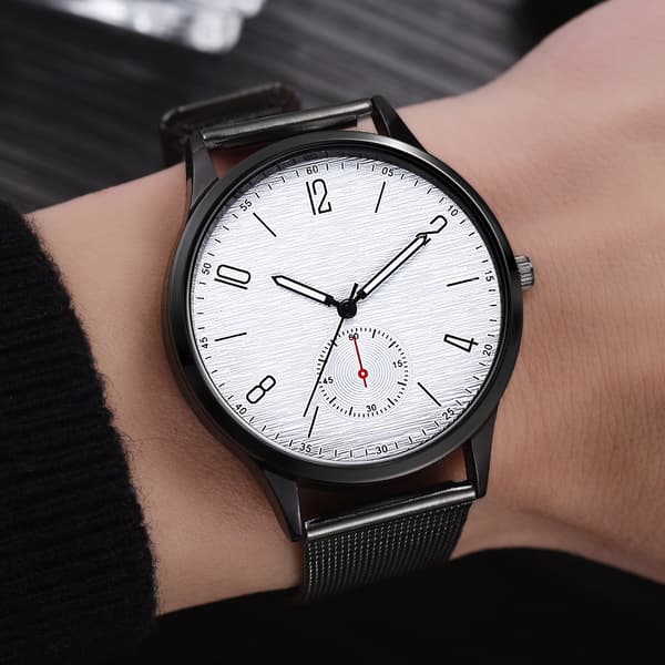 Ledig Mode Herr Enkel Legering Urtavla Kvarts Armbandsur (Silver)