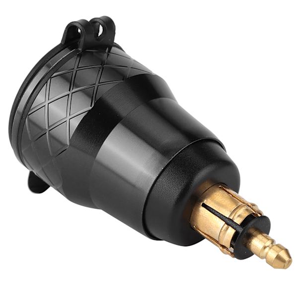 12V-24V Motorcykel USB Port Strømadapter Stik med LED Display EU Stik Sort