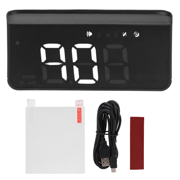 Bil HUD Display GPS Speedometer Træthedskørsel Advarsel KM/h MPH Indstilling Kompas til Biler Lastbiler Cykler Motorcykler Hvidt Lys