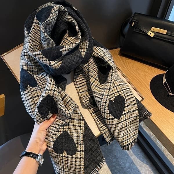 Stort og tykt skjerf for kvinner, pashmina-sjal, oversized vinter- og høstskjerf, myk kashmirfølelse
