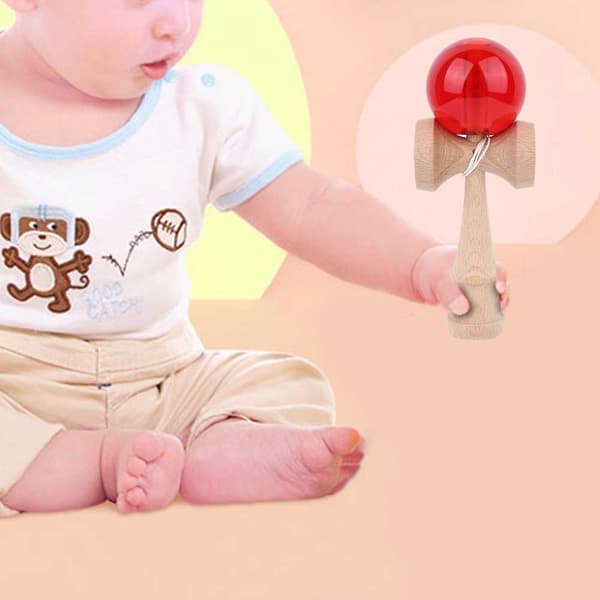 Ferdighetsutviklingsleke for kognitiv trening, slitesterk design Kendama med snortether, sikkerhetsførst konstruksjon, solid treball- og koppspill for