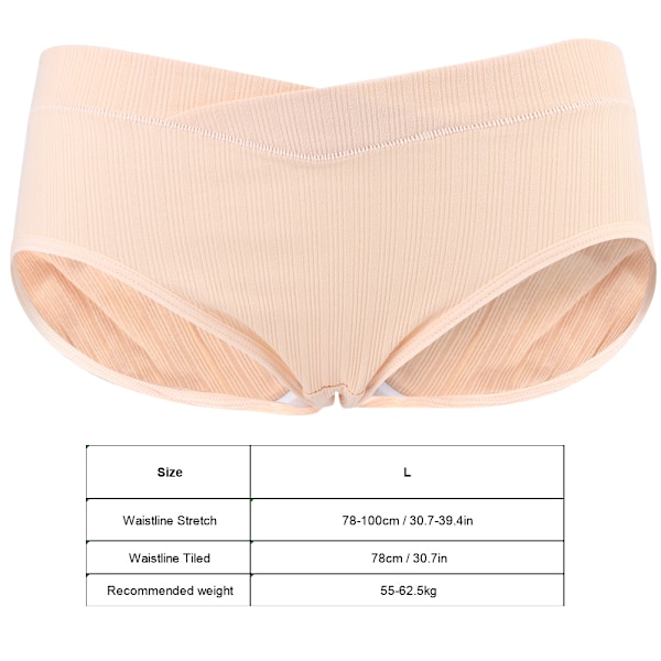 Gravide Kvinder Lav Talje Abdomen Støtte Åndbar Trusser Kvinder Blød Elastisk Underundertøj Hudfarve L