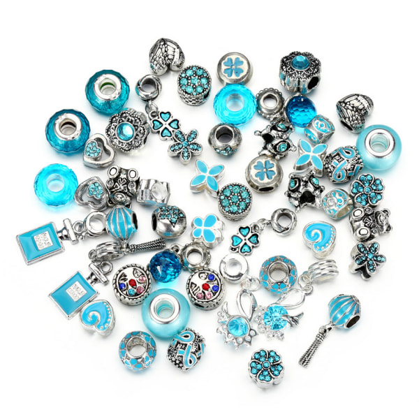 60 stk European Large Hole Spacer Beads Sortiment Charm Bea