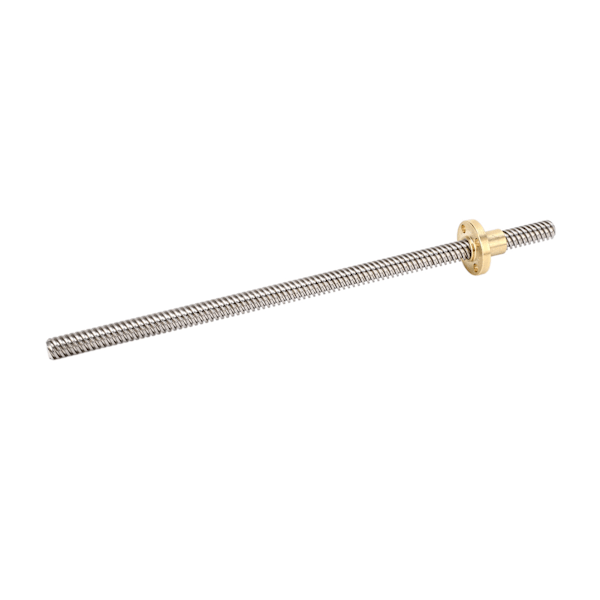 5 stk T8 Trapesgjenge 2mm Stigning 8mm Ledd 200mm Lineær Bevegelse Gjenget Stang med Messingmutter for 3D-skriver