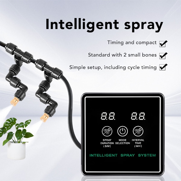 Reptil Fogger Smart Spray System Automatisk Timer Luftfuktare 360 Graders Justerbara Dimmunstycken Mister för Terrarium