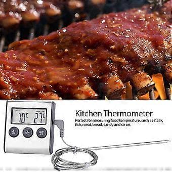 Digital LCD-matlagningstermometer för kök med sond BBQ Grill Temperaturtestare