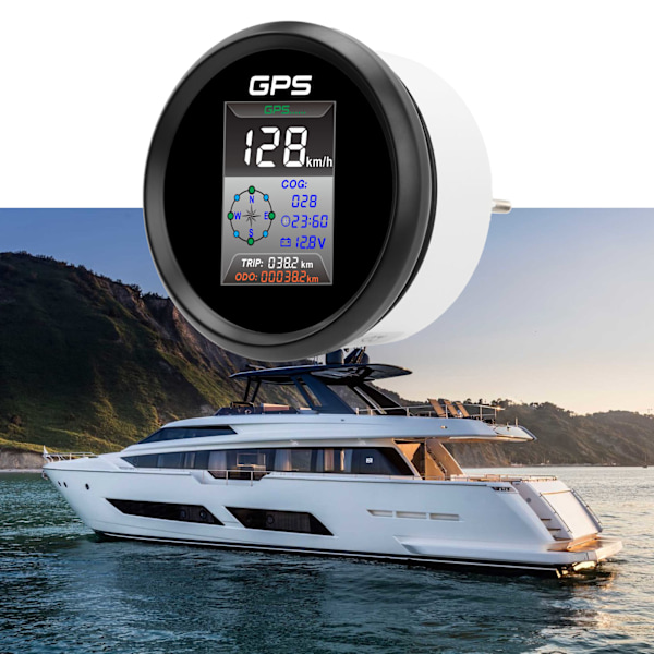 85mm Digital GPS Speedometer Knob MPH KMH LED Baggrundsbelysning Antidug IP67 Vandafvisende til 9 til 32V Båd Yacht Bil Motorcykel 910-00270