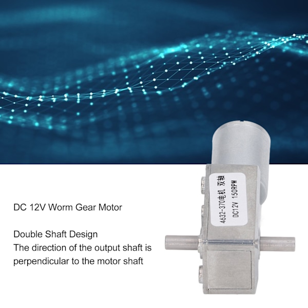 DC12V Madonkivaihdemoottori Kaksoisakseli Mikro Sähkömoottori Täysmetalli Reduktiomoottori 4632‑370 150RPM