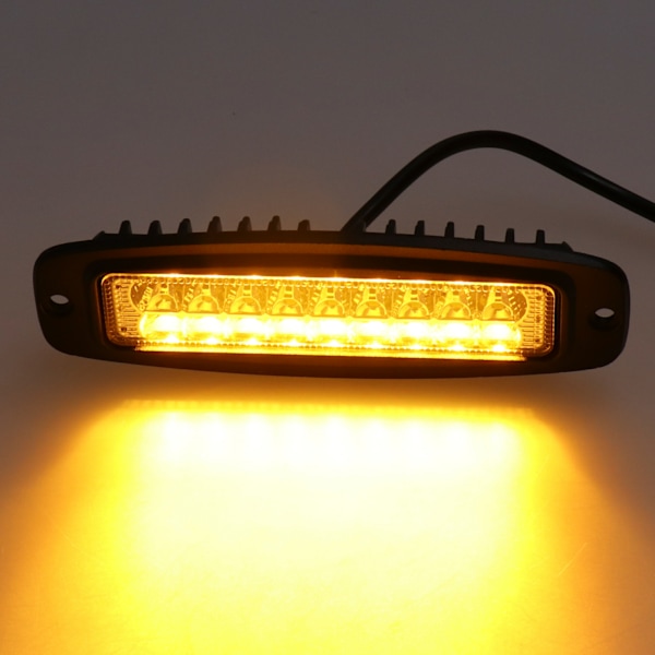 18W LED-varoitusvalo 2800lm Keltainen Valkoinen Valonväri IP67 Vedenkestävä Jeepille, Kuorma-autolle, Autolle, SUV:lle