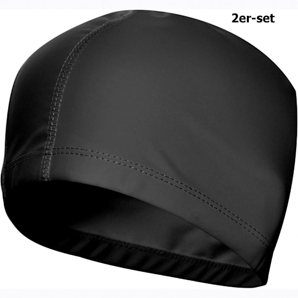 Vattentäta Solskydd Unisex Badmössor, Ergonomisk 3D-design För Öronskydd, Flexibelt Nylon Spandex-tyg, Svart, 2 st