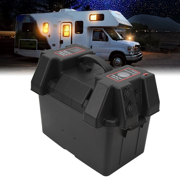 Trolling Motor Batteriboks Smart 12V Båt Marine Batteri Strømsenter for Bobil Van SUV ATV Camping Lastebil Bil