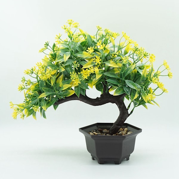 Keinotekoinen ruukkukasvi sisustukseen, Bonsai-simulaatio kukkaruukku kotiin ja toimistoon (Vihreä)