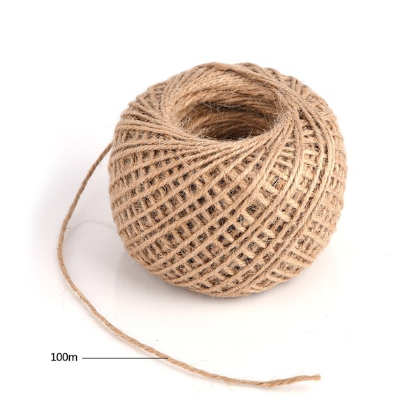 100M Jutegarnstreng Hemp Tauverk Naturbrun For Hengemerker Smykker Halskjedelaging DIY Håndverk