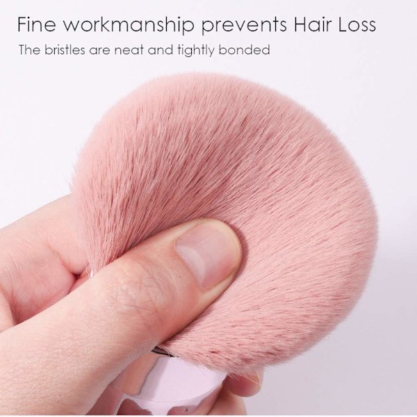 Svampformad Design, Gradient Rosa Dammvippa För Multifunktionellt Sminkverktyg Som Fungerar Som En Mjuk Kabukiborste Och Kosmetisk Dammuppsamlare, Komplett Med