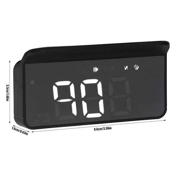 Bil HUD Display GPS Speedometer Træthedskørsel Advarsel KM/h MPH Indstilling Kompas til Biler Lastbiler Cykler Motorcykler Hvidt Lys