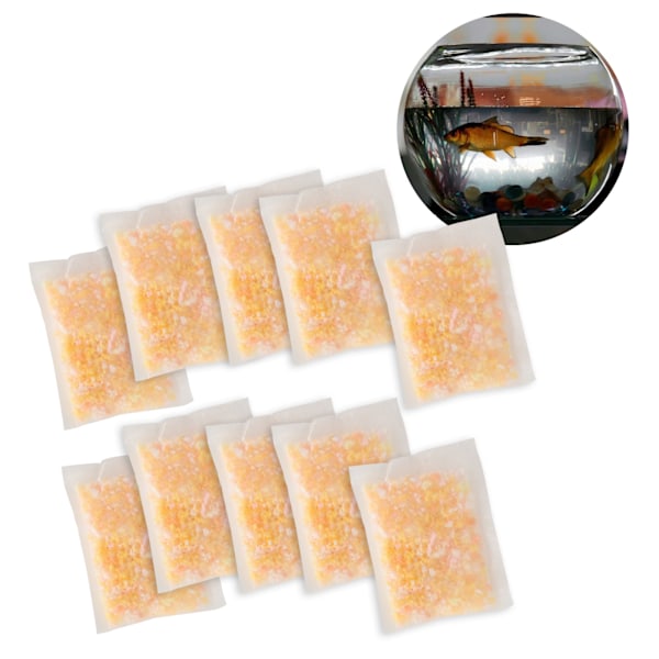 Akvariumfiltermedium med poser, fiskekarrensing fiberbomullsfiltermateriale, 10 pakker/pose, 6,5 x 9 cm/2,6 x 3,5 tommer