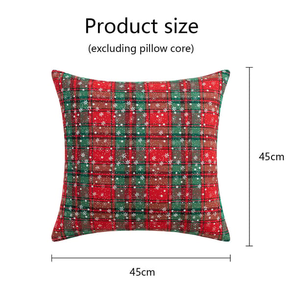 Julkuddöverdrag 45x45 cm 2-pack, Vinter Prydnadskuddöverdrag Juldekoration Style 3
