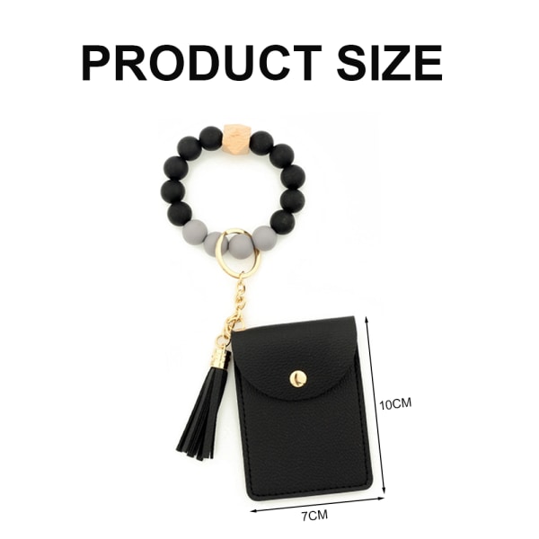 Women's wrist keychain bracelet wallet silicone bead car