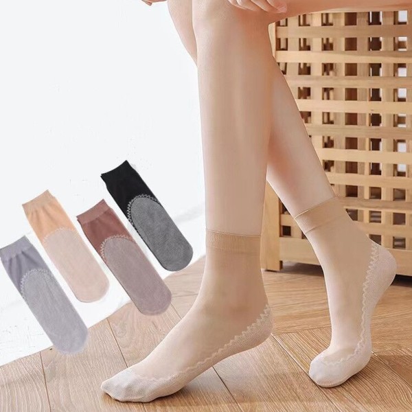 Nilkkakorkeat kirkkaat nylon pehmeät sukkahousut vahvistamaan varpaita