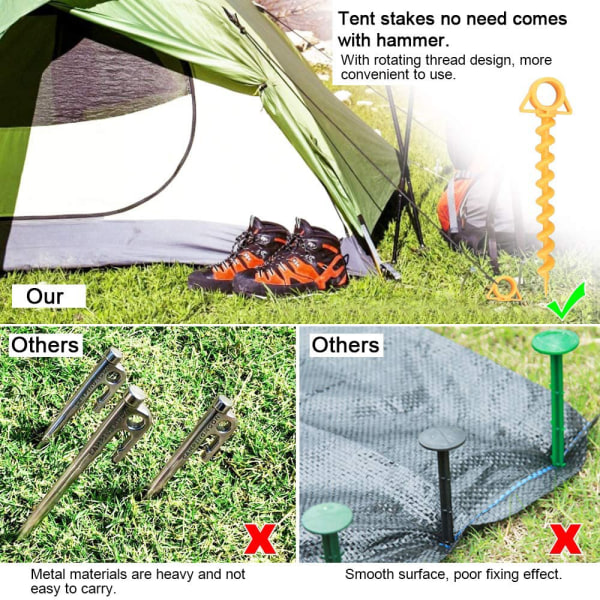 Plast Spiral Ground Anchor - Idealisk för camping, Säkring