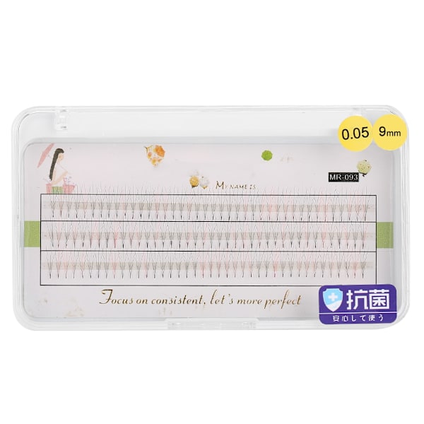 Röda Falska Ögonfransar Makeup Cluster 0.05C Extension Ympade Falska 3D Ögonfransar 9mm)