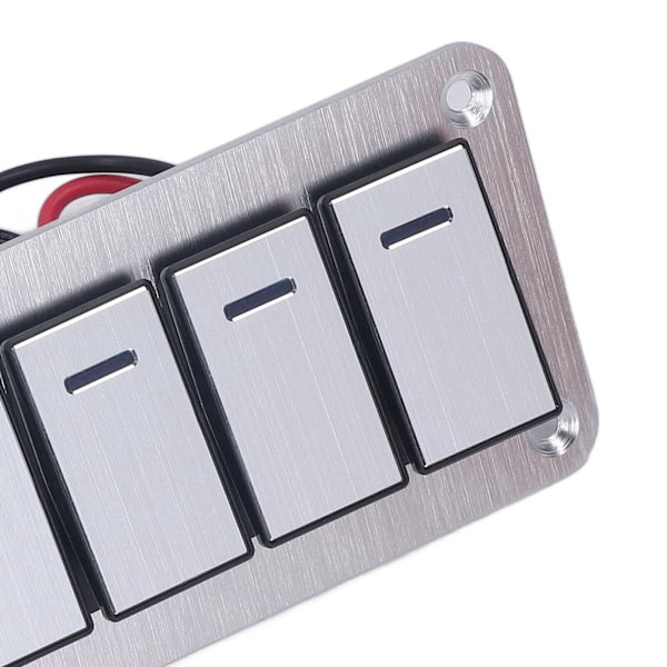 Vippbryterpanel 6-gang Vanntett 5-polet På/Av Bilsbrytere 12V‑24V Blå LED