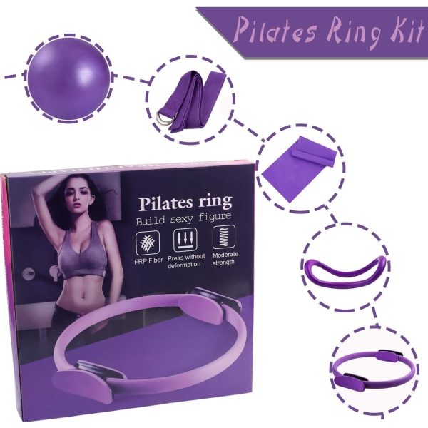 5 Stk Pilates Ring Sæt 14" Yoga Fitness Magic Circle Pilates
