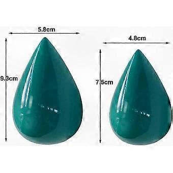 2-pack Moderna Väggkrokar i Mörkgrönt, Vattendroppsdesign, 7,5 cm x 4,8 cm