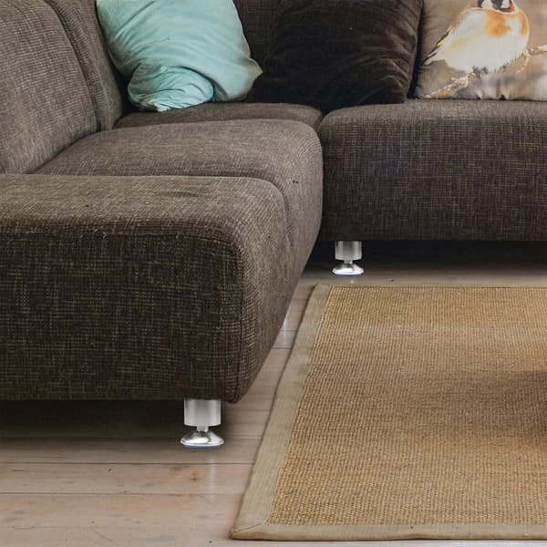 Skabsben/fødder i rustfrit stål med gummisål, kraftig bæreevne, justerbare møbelstøtter til bord, sofa, seng, nem installation