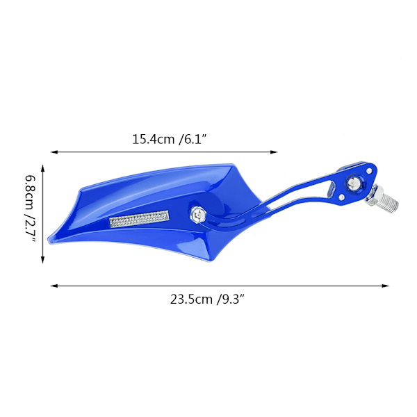 1 Par 10mm 8mm Universelle Motorsykkel Scooter Aluminiumslegerings Side Speil Blå