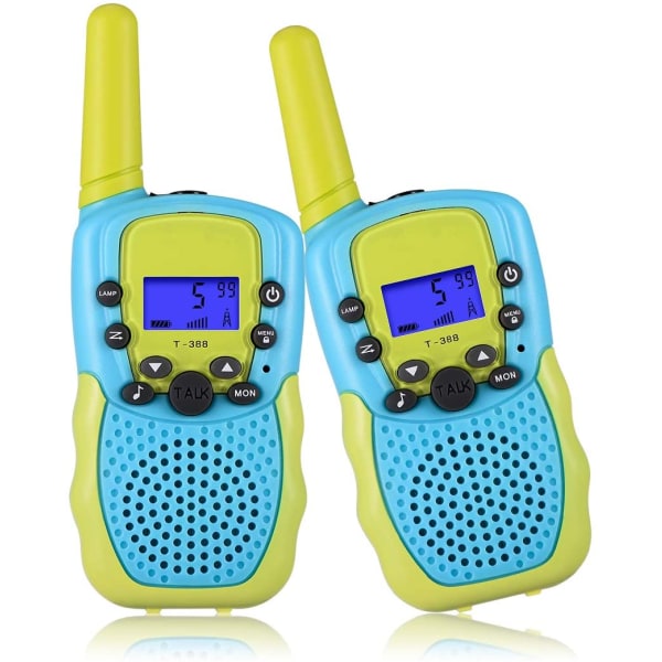 2 pakker er velegnet til 3-12-årige børns walkie-talkies 22 kanaler 2 radiolegetøj med baggrundslys LCD-lommelygte $ børns walkie-talkies