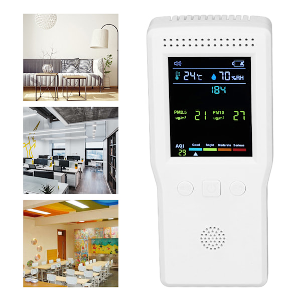 9 in 1 Air Quality Tester PM2.5 PM10 HCHO TVOC Temperature Humidity Multifunctional CO2 Detector 5V