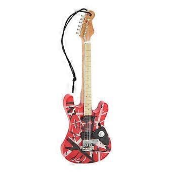 Gitarr Modell Fina Detaljer Röd Träådring Lindträ Miniatyrgitarr för Monterdekoration Present