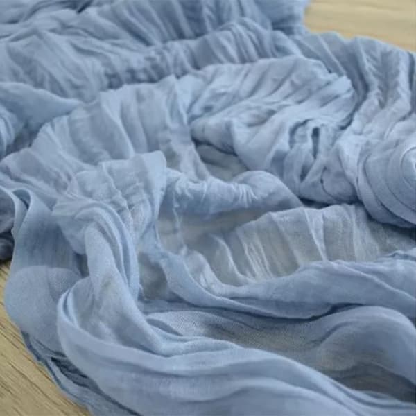 Bordløper for bryllupsdekor, osteklede rustikk ren bordløper Boho gasbind stoff draperingsduk for elegant festspiseoverflate styling, myk