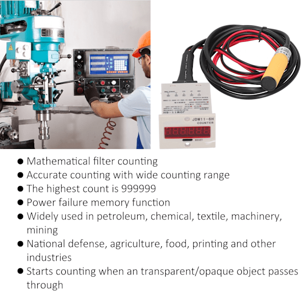 BERM Digital Displayräknare Elektronisk Industriell Sensor Automatisk Induktion BEM‑6H‑30E4‑CTAC380V