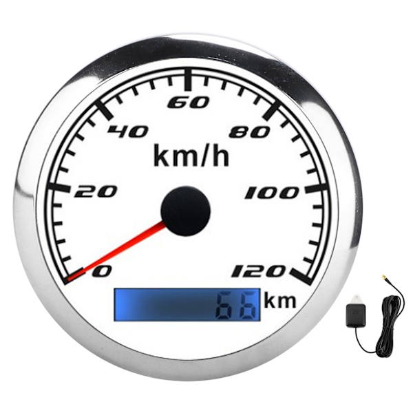 GPS-hastighetsmätare, pekare, kilometerräknare 0‑120KM/H 0‑999999KM IP67 9‑32VDC Universal för bil, lastbil, båtar