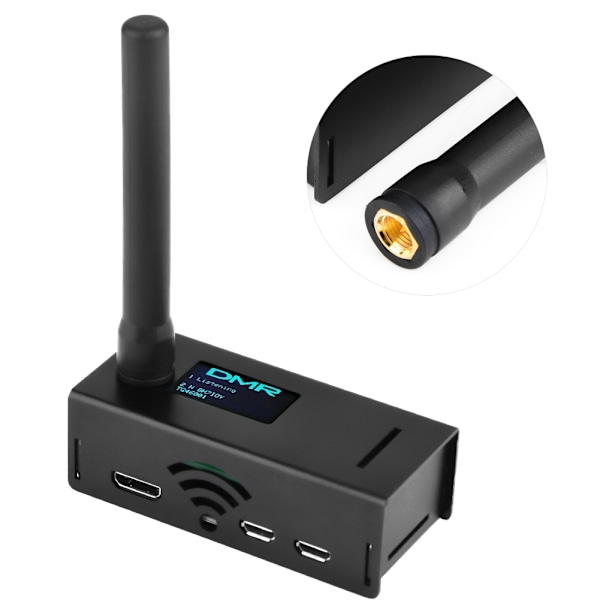 Koottu MMDVM Hotspot -tuki P25 DMR YSF:lle Raspberry Pi:lle, OLED-näyttö, Antenni, Kotelo