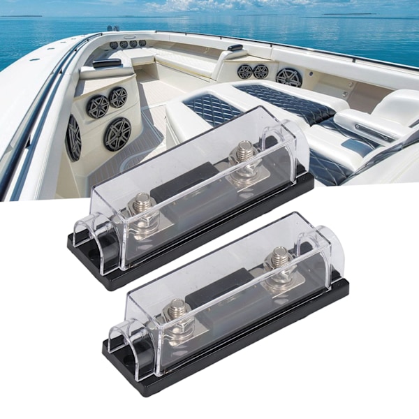2-pack Säkringshållare Kit Koppar Legering 150A 48V Vattentät Universal Säkringsblock för Bilstereo
