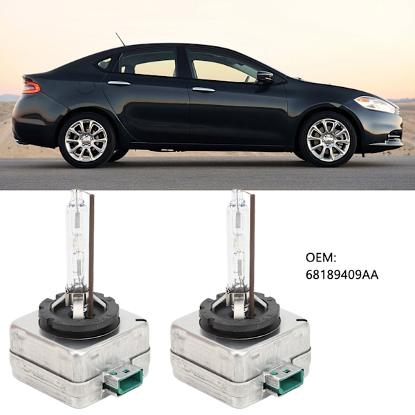2 Set Xenon HID-ballast med 2 Glödlampor 68189409AA Lampkontrollmodul Ersättning för Dodge Dart 2013‑2016