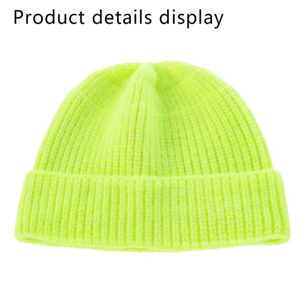 Varm stickad mössa för baby höst och vinter, barnmössa i akrylfiber med enfärgad design