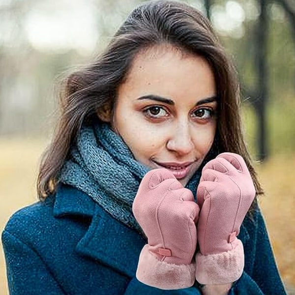 Vinterhansker for kvinner Varme berøringsskjermhansker Vindtett strikk